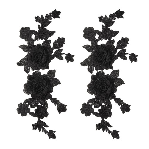 2pcs patch broderie - 2pcs, fleurs