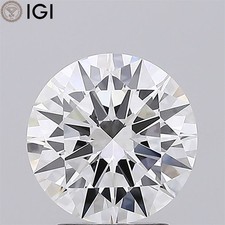 Diamant cultivé en laboratoire certifié CVD forme ronde 2,40 carats couleur...