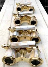 Lot de 4 anciens verres opéra nacre et manche laiton montures France