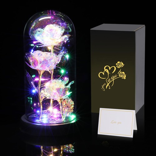 Rose eternelle sous cloche - rose,