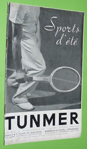 Catalogue tunmer 1937 - 1937, sports