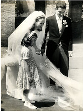 Italia, Luisa Merzagora sposa di Roberto Brusati   Tirage argentique  18x24 