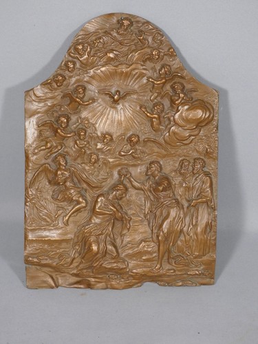 Baptême christ plaque - le,