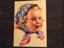 CPM ILLUSTREE PORTRAIT JOLIE PETITE FILLE BLONDE FOULARD