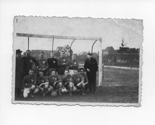 A514 Photo Originale vintage snapshot:Equipe de football et stade à identifier