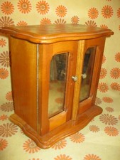 Vintage Ancien MEUBLE Ancienne BOÎTE A BIJOUX en BOIS MIROIR Tourniquet Tiroirs