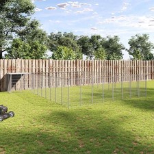 Chenil Noir 25,41 m² Acier Enclos pour Chiots Cage Chiens Extérieur vidaXL