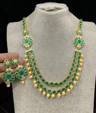 Indien Bollywood Mariage Fête Usure Plaqué Or Zircone Collier Set Femme J-31