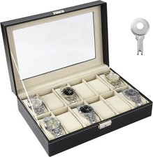 Boîte à Montres à 12 Emplacements, Coffret à Montres,boîte de montre avec couver