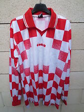 Maillot football DIADORA rouge blanc damier maglia calcio shirt XL
