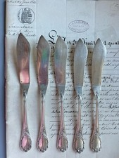 Christofle 5 Couteaux à Poisson modèle MARLY métal Argenté