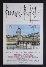 Bernard BUFFET Affiche originale de 1978 Musée Postal Timbre Pont des Arts Paris