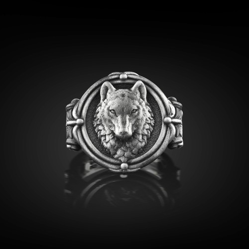 Bague chevalière homme tête
