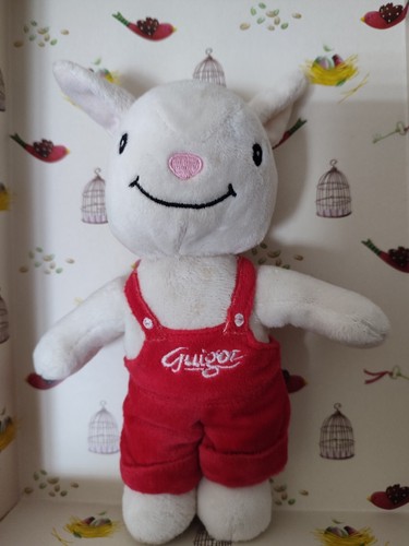 Doudou lapin blanc - blanc, rouge