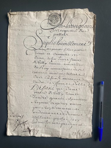 Supplique manuscrite adressée