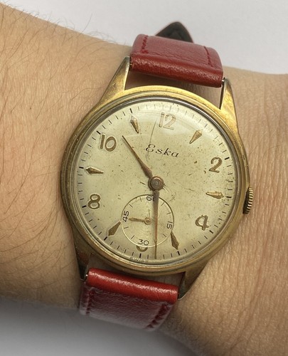 Montre mecanique plaque de - or,