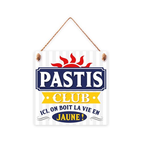 Plaque pastis club - -, bois