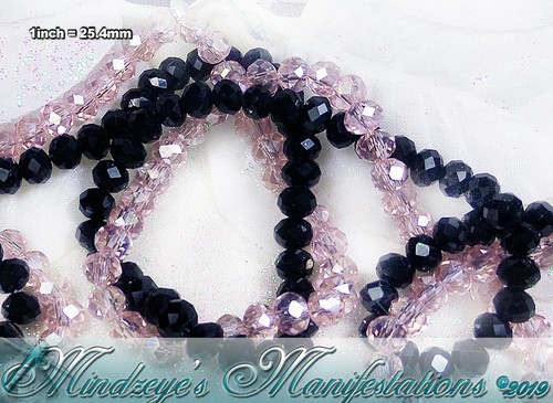 Pink jet black faceted - pink,