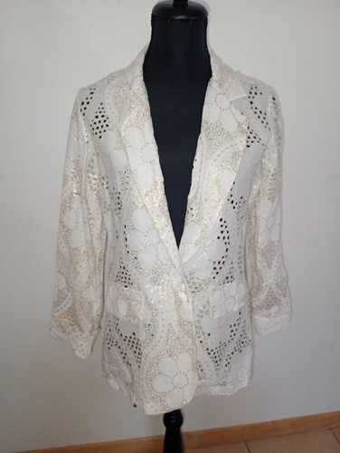 Veste trop belle blanche - veste, doré