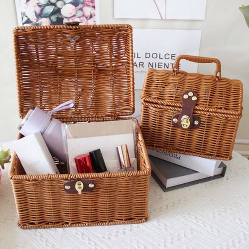 Panier coffre imitation rotin - panier,