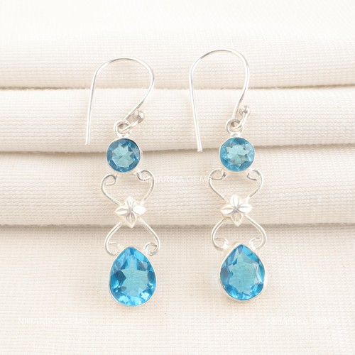 Argent sterling naturel - argent, topaze
