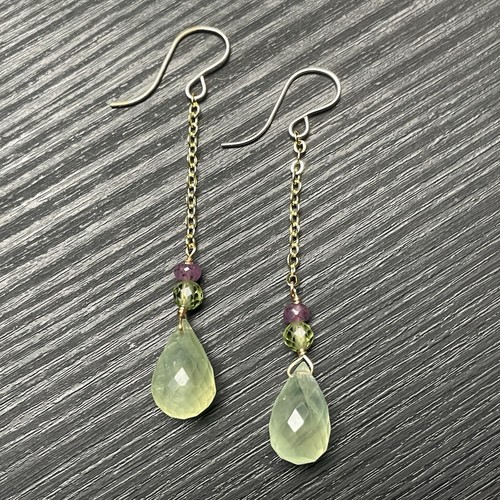Boucles oreilles préhnite - boucles,