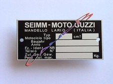 PLAQUE  CONSTRUCTEUR  MOTO GUZZI