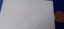 decals decalcomanie deco pour pompier ecriture blanche 1/43