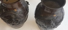 PAIRE DE VASES BRONZE DRAGONS