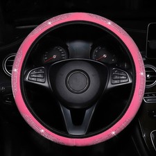 Housse de volant de voiture rose facile à installer élastique et non déforman