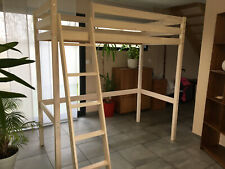 lit mezzanine 190 X 90 en pin massif avec sommier bois inclus