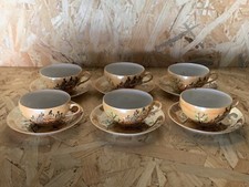 Ancien Service Tasses Soucoupes A Café En Porcelaine Fine Vintage Décor Japon