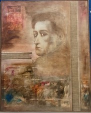 Alain Kleinmann huile sur toile signée Antonin Artaud le suicidé de la société