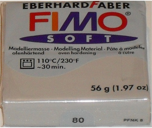 Pain pâte fimo soft gris - pain, de