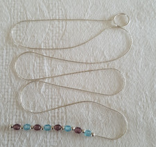 Superbe collier en argent massif pierres taillées joaillerie bleue et violette