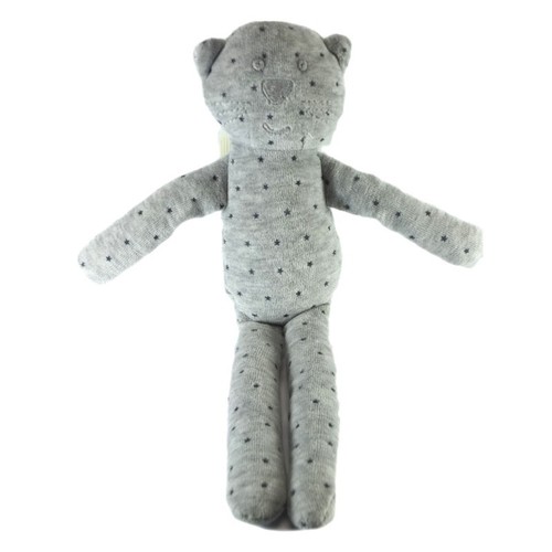 Doudou chat gris - gris, étoiles