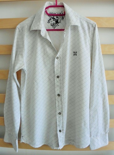 Chemise blanche quadrillage - chemise,