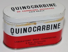 Vieille boite métallique de 1986 "Quinocarbine"
