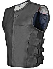 Gilet en Cuir Habitude Noir