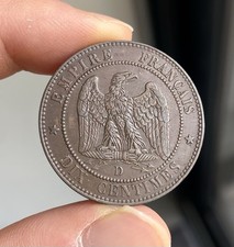 TTB+. Monnaie 10 centimes 1855D ancre Napoléon III