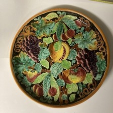 Ancien Plat assiette Décorative céramique Cerart monaco Diam 28Cm Fleurs Vintage