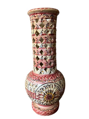 Ancienne vase ajourée poterie - ancienne,