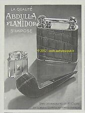 PUBLICITE ORIGINALE DE 1939 QUERCIA ABDULLA FLAMIDOR PIPE BRIQUET PUB FRENCH AD