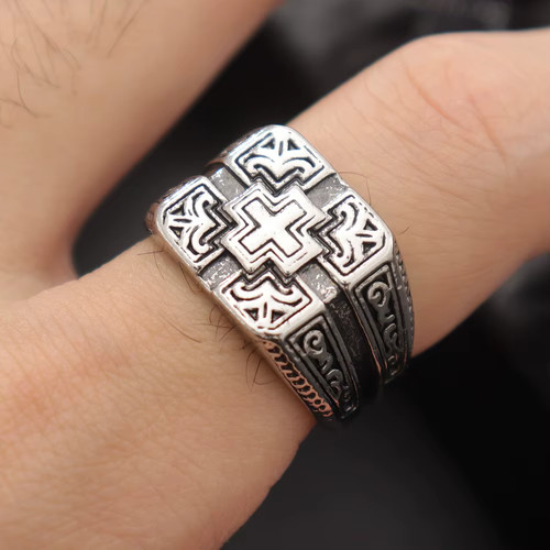 Bague homme croix chevalier - homme,