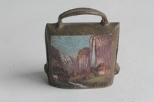 Ancienne cloche peint paysage Souvenir Montagne Suisse Pissevache (62465)