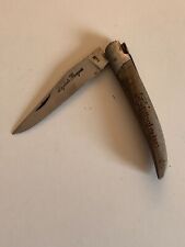 ❤️ Ancien couteau pliant LAGUIOLE bougna 1421 Manche gravé tête d'ours