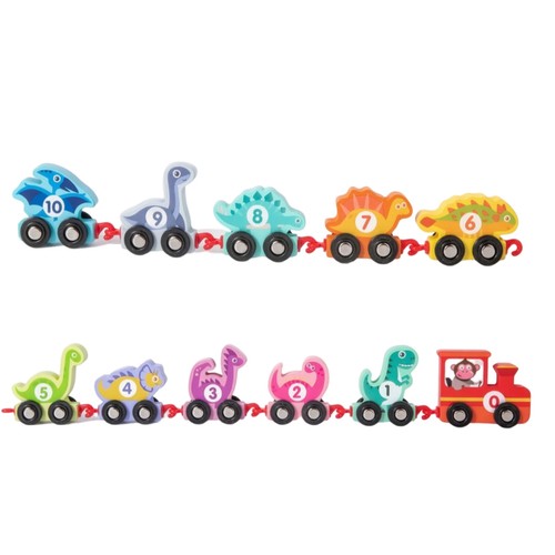 Train dinosaures bois - train,