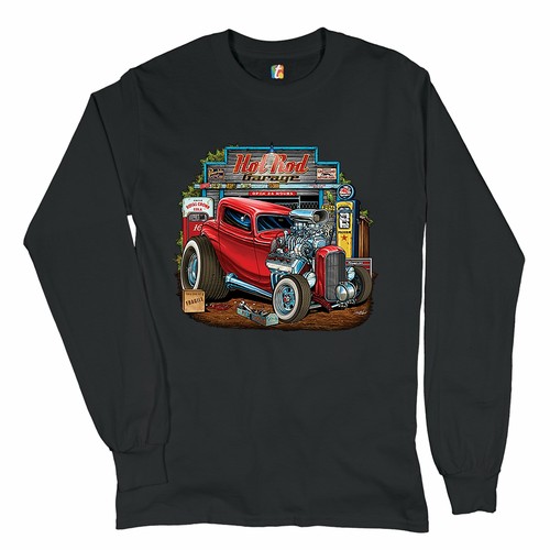 Hot rod garage long sleeve - garage,