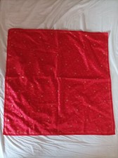 FOULARD rouge  vintage polyester  77 X 77cm