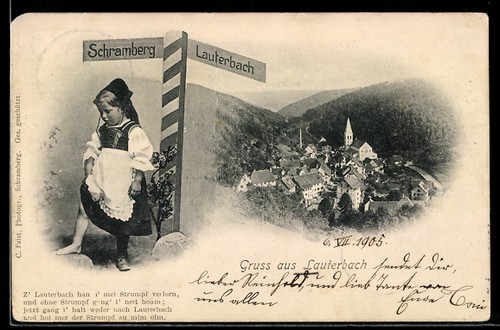 Carte postale lauterbach vue - postale,
